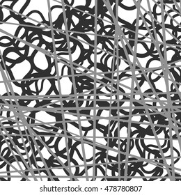 Random chaotic lines abstract grayscale texture / pattern
