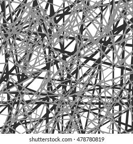 Random chaotic lines abstract grayscale texture / pattern