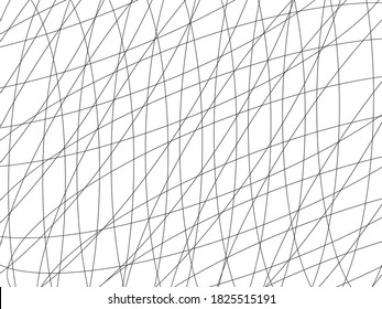 Random chaotic lines abstract white background. Linear texture vector illustration.