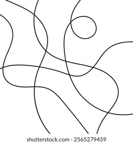 Random chaotic lines forming abstract tangled texture – vector illustration