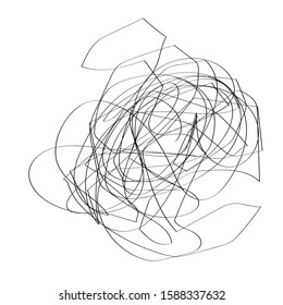  Random chaotic lines. Hand drawing. vector illustration, icon, doodle