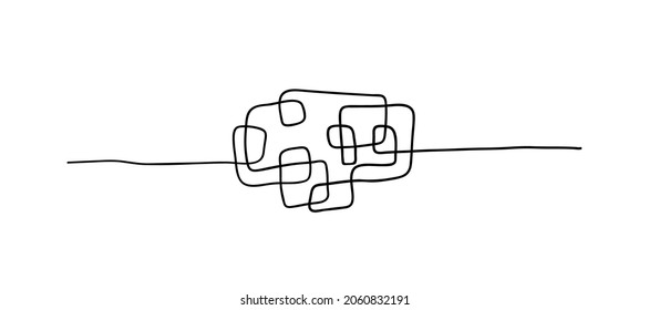 Random chaotic lines. Hand drawing insane tangled scribble clew. Vector icon isolated on white background.