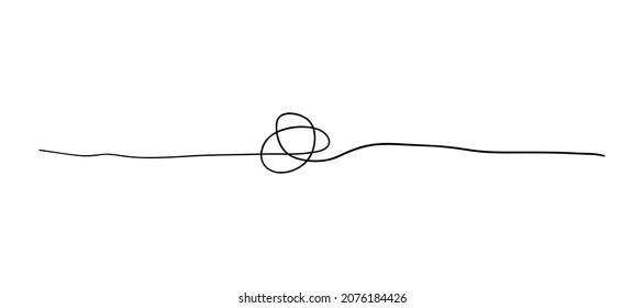 Random chaotic lines. Hand drawing insane tangled scribble clew. Vector icon isolated on white background.