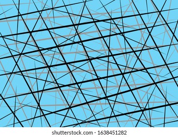Random Chaotic Lines, Scattered Lines, Random Chaotic Lines Asymmetrical Texture Vector Abstract Art simple striped element Illustration
