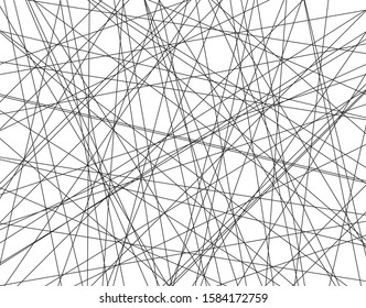 Random chaotic lines vector pattern.  Line black pattern . 