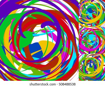 Random chaotic spiral backgrounds / textures. Set of 4 version.