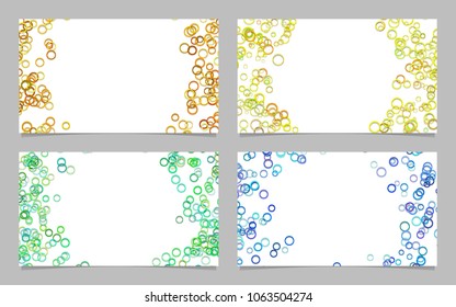 Random circle background business card template design set - vector graphics