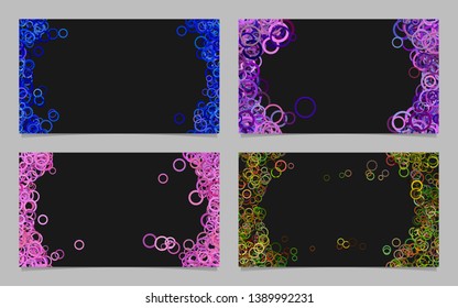 Random circle background business card template design set - vector graphics