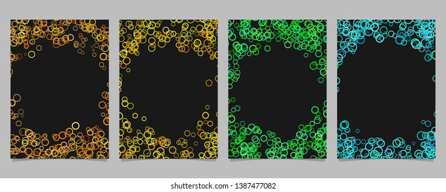 Random circle background round brochure border design set - vector graphics