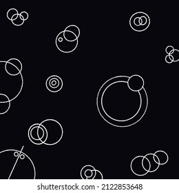 Random circle image on black background pattern