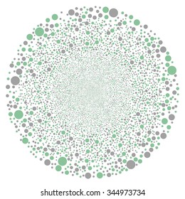 Random Circle Sphere vector illustration. Style is green and gray bicolor flat circles, white background.