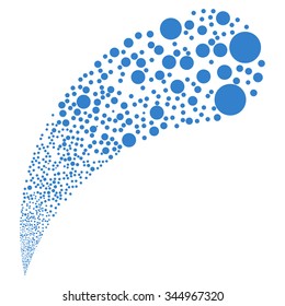Random Circle Stream vector illustration. Style is cobalt flat circles, white background.