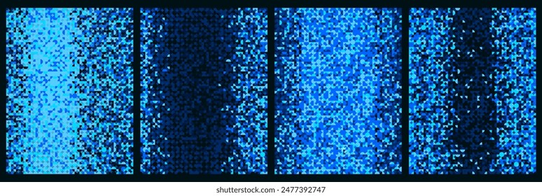 Random circles and blue colors background set.