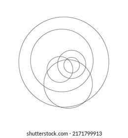 Random circles, circular rings geometric design element