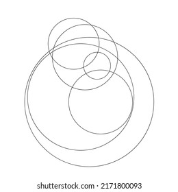 Random circles, circular rings geometric design element