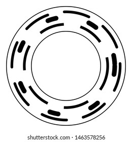 Random circles with dashed lines, Randomness, circular concept