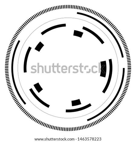 Random circles with dashed lines, Randomness, circular concept