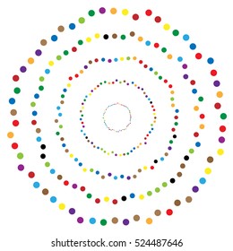 Random circles, dots abstract element, circular shape