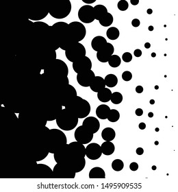 Random circles, dots noise half-tone pattern. Speckles, dotted background. Pointillist, pointillism texture. Scatter, dispersion design. Particles abstract geometric illustration