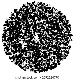 Random circles, dots, speckles and freckles concentric, circular and radial element. Pointillist, pointillism random halftone circles