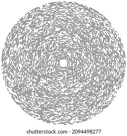 Random circles, dots, speckles and freckles concentric, circular and radial element. Pointillist, pointillism random halftone circles