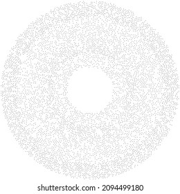Círculos aleatorios, puntos, especkles y pecas de elemento concéntrico, circular y radial. Círculos puntillistas, punintillistas aleatorios de medio tono