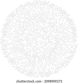 Círculos aleatorios, puntos, especkles y pecas de elemento concéntrico, circular y radial. Círculos puntillistas, punintillistas aleatorios de medio tono