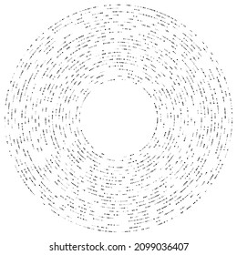 Random circles, dots, speckles and freckles concentric, circular and radial element. Pointillist, pointillism random halftone circles