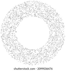 Random circles, dots, speckles and freckles concentric, circular and radial element. Pointillist, pointillism random halftone circles