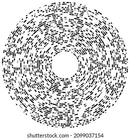 Random circles, dots, speckles and freckles concentric, circular and radial element. Pointillist, pointillism random halftone circles