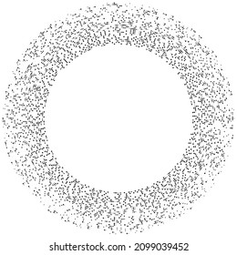 Random circles, dots, speckles and freckles concentric, circular and radial element. Pointillist, pointillism random halftone circles