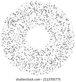 Círculos aleatorios, puntos, especkles y pecas de elemento concéntrico, circular y radial. Círculos puntillistas, punintillistas aleatorios de medio tono