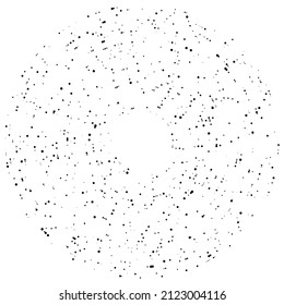 Random circles, dots, speckles and freckles concentric, circular and radial element. Pointillist, pointillism random halftone circles