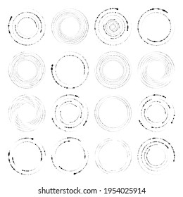 Random-Kreise, punktiert, Punkte Spiraldrehung wirl Element. Polka-Punkte, Klempner-Cochlear und -Volt
