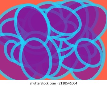 Random circles, ovals, ellipses colorful, multicolor abstract background, pattern, texture. Scattered polychromatic circles contour
