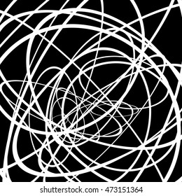 Random circles, ovals forming squiggly lines. Abstract artistic - geometric element.