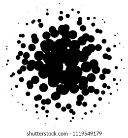 Random circles, pointillist, pointillism pattern. Fading circles