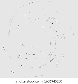 Random color smudge, smear, grungy monochrome, black and white volute, vortex shape. Twisted helix element.Rotation, spin and twist concept design. Abstract greyscale spiral, swirl, twirl illustration