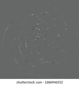 Random color smudge, smear, grungy monochrome, black and white volute, vortex shape. Twisted helix element.Rotation, spin and twist concept design. Abstract greyscale spiral, swirl, twirl illustration