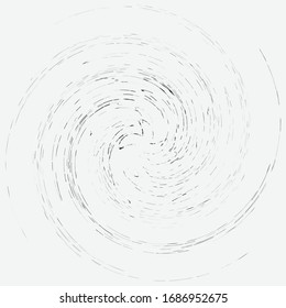 Random color smudge, smear, grungy monochrome, black and white volute, vortex shape. Twisted helix element.Rotation, spin and twist concept design. Abstract greyscale spiral, swirl, twirl illustration