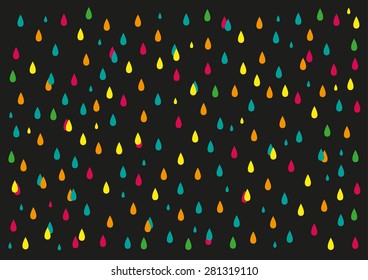 Random Colored Raindrop Pattern. Editable EPS10 Illustration.