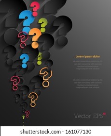 Random colorful 3d question marks background. Vector eps10. 