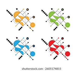 Random Colorful Abstract Geometry Figures Engineering Element Design. Graphic design elements and resources vector art