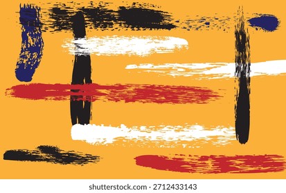 Fondo colorido al azar de los trazos del cepillo Abstractas. Diseño gráfico Elementos y recursos Arte vectorial