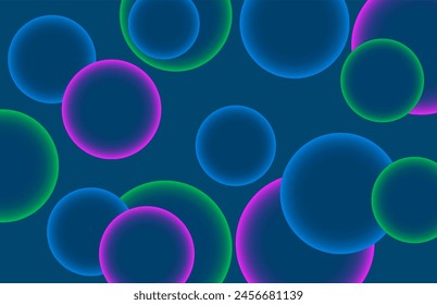 Random colorful bubble in the dark background