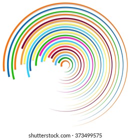 Random colorful circular concentric lines abstract