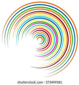 Random colorful circular concentric lines abstract