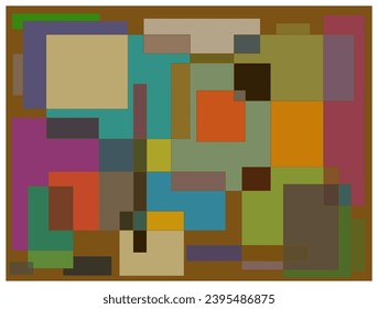Recuadros cuadrados de color aleatorio no ordenados cuidadosamente el fondo del diseño de la ilustración vectorial