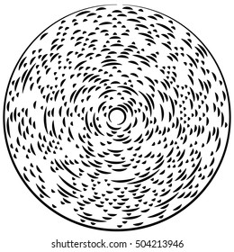 Random concentric segmented circles. Circular geometric element.