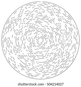 Random concentric segmented circles. Circular geometric element.